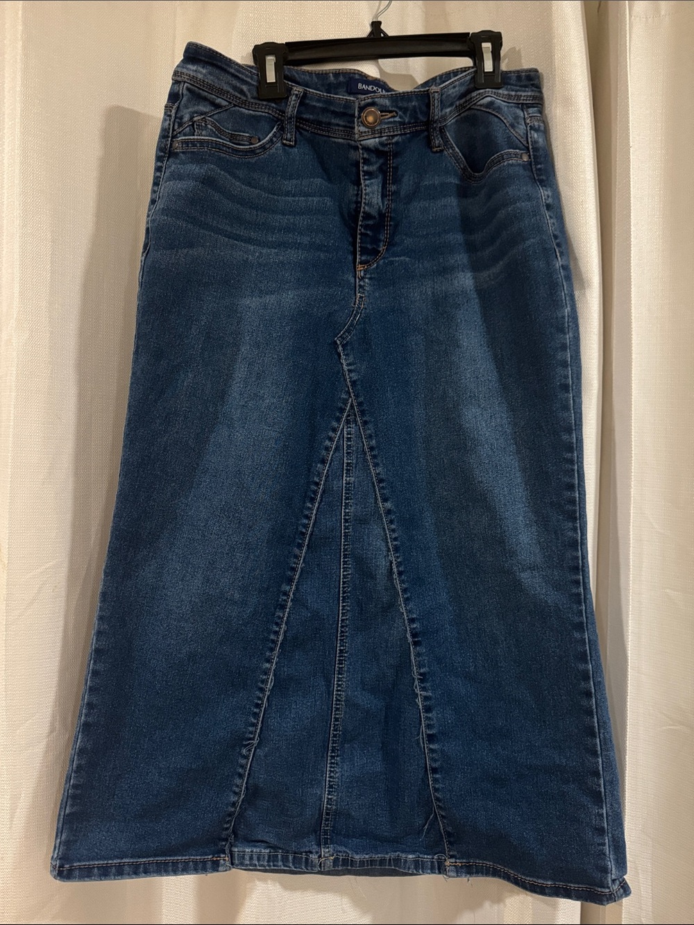 Bandolino Dark Blue Denim Flare Skirt